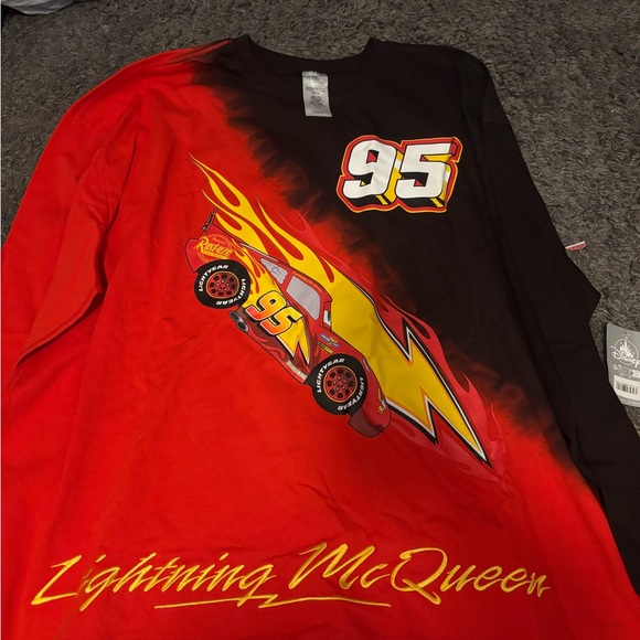 Disney Cars Lightning McQueen Red  Long Sleeve Spirit Jersey - Picture 2 of 4